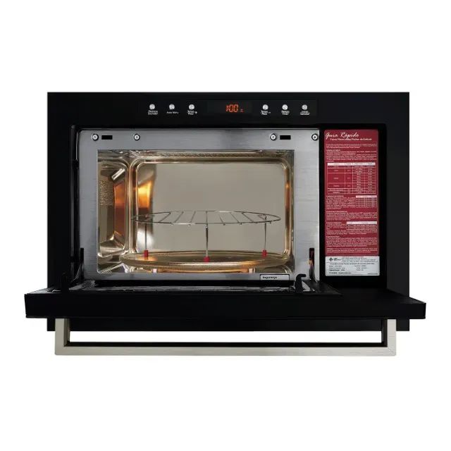 FORNO MICRO-ONDAS FISCHER INFINITY EMBUTIR 25L COM DOURADOR 220V PRETO - Foto 3