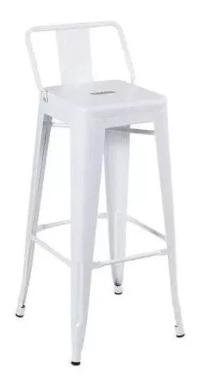 Banqueta alta iron tolix com encosto branca - Foto 3