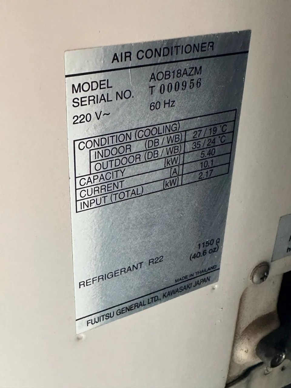 Ar condicionado Fujitsu 18.000 BTUs. Em perfeito estado de conservação e funcionamento. - Foto 3