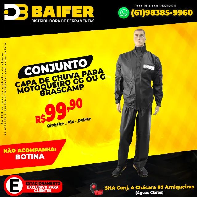 Conjunto Capa de Chuva Para Motoqueiro GG ou G Brascamp