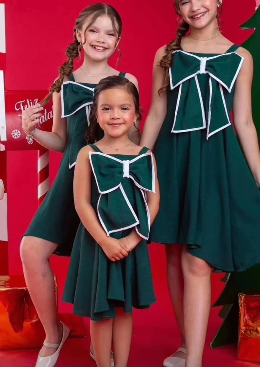 Vestido infantil verde tamanho 4 anos 