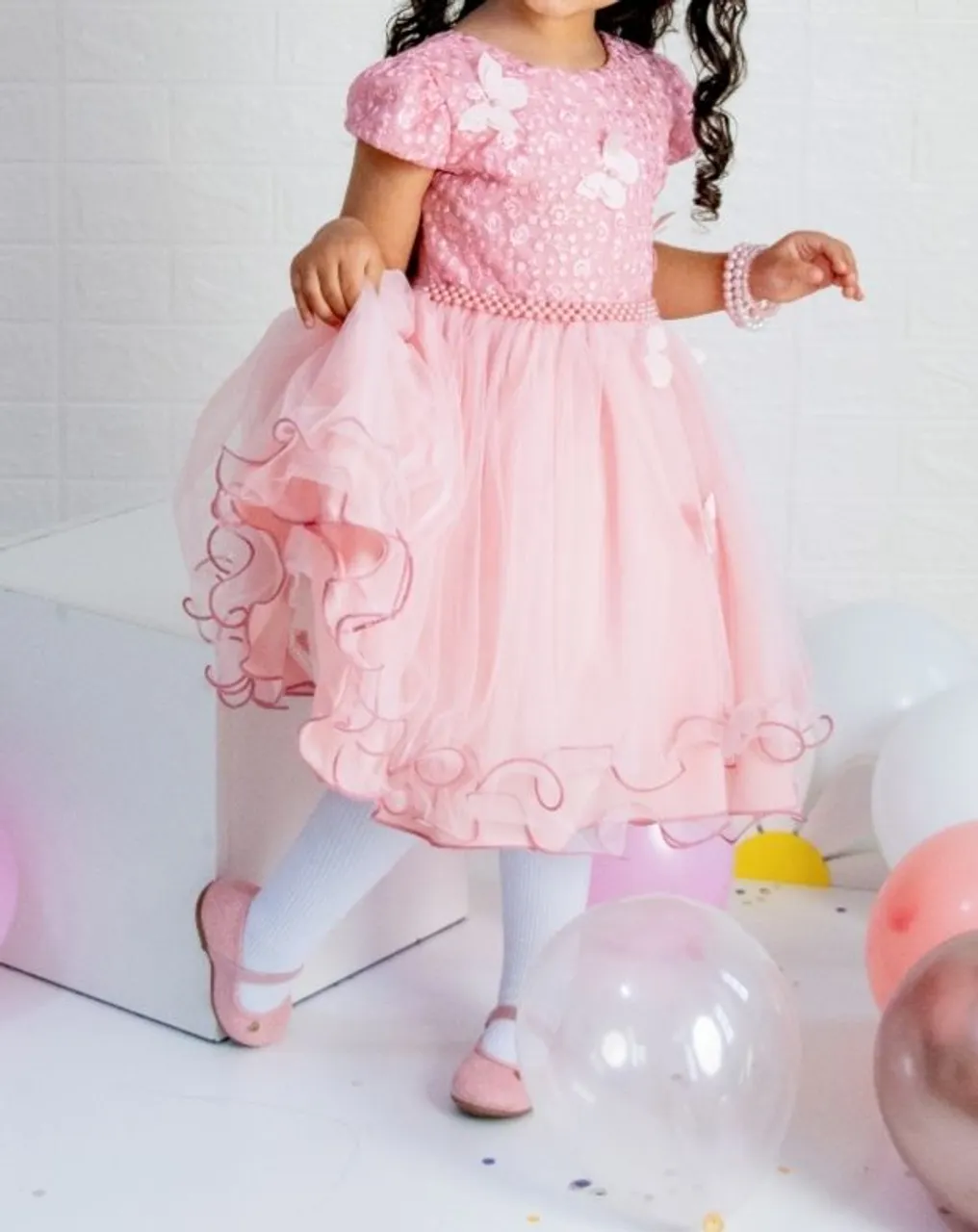 Vestido de Festa Infantil Rosa novo