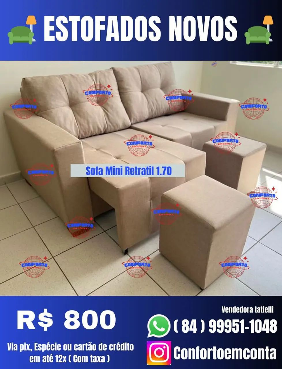 Sofá Mini Retrátil 1.50-Novo diretamente da fábrica  - Foto 2