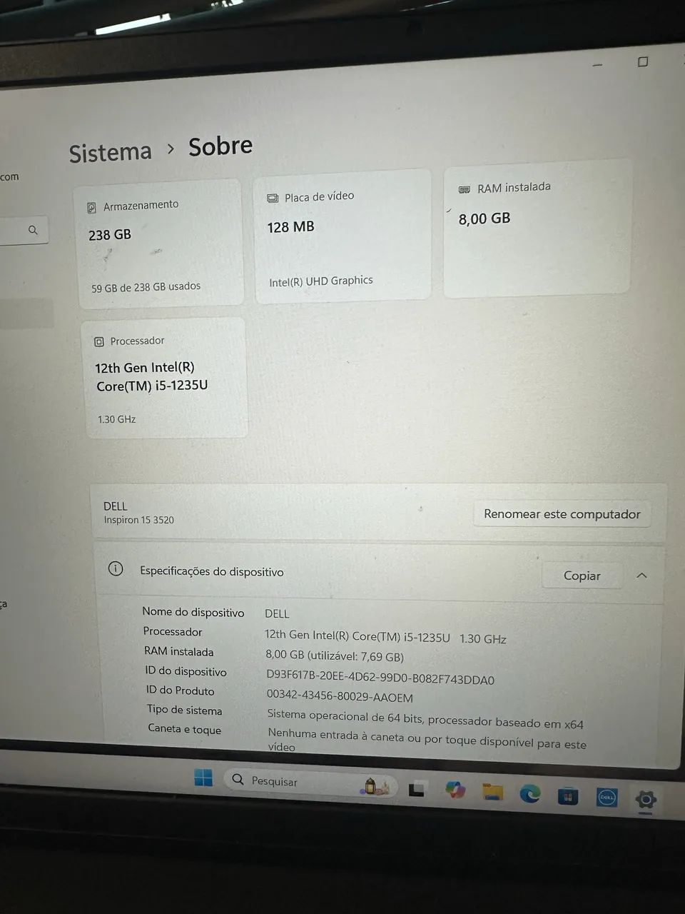 NOTEBOOK DELL 15 i310064302734782082124