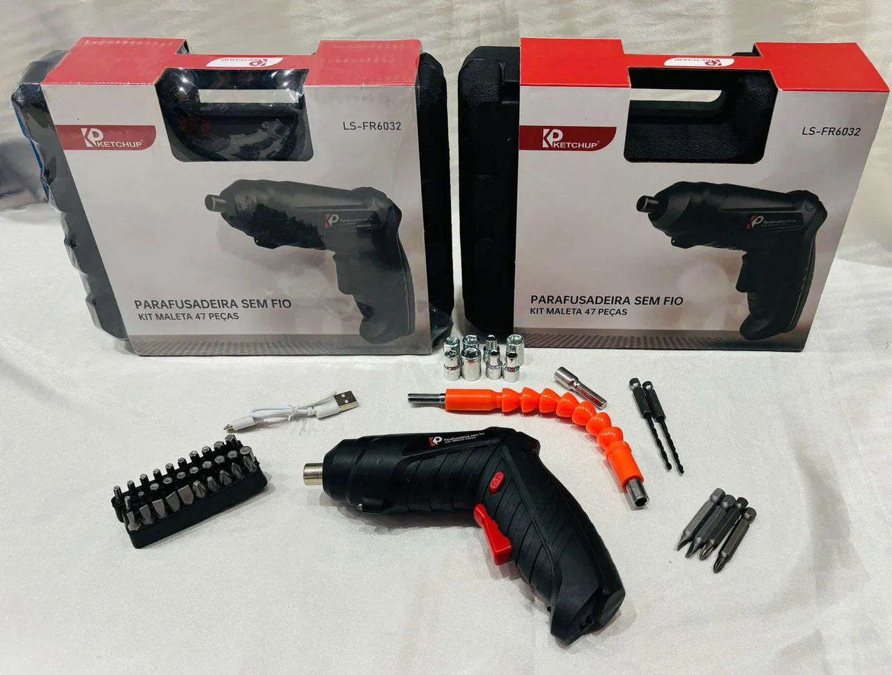 Parafusadeira Sem Fio Kit Maleta 47 Peças