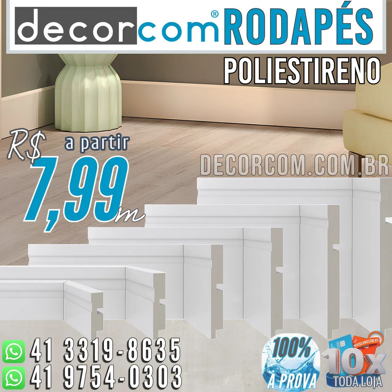 Rodapés Direto da Fábrica. 