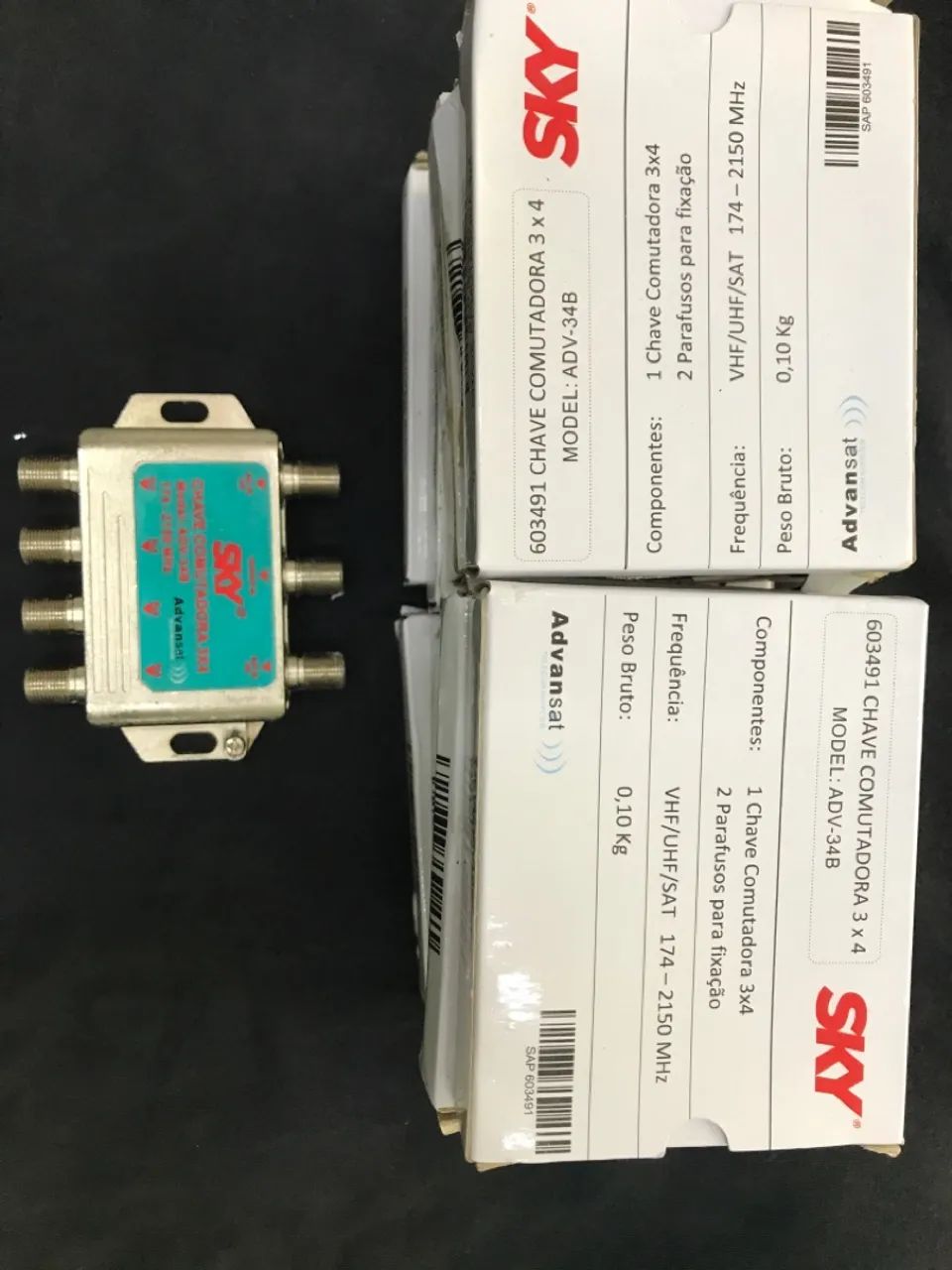 Chave Comutadora Advansat 3x4 - SKY ( kit 10 pcs) - Foto 2