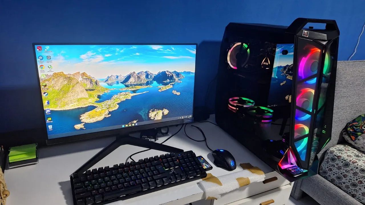 PC Gamer com iluminação RGB e design moderno - Foto 2