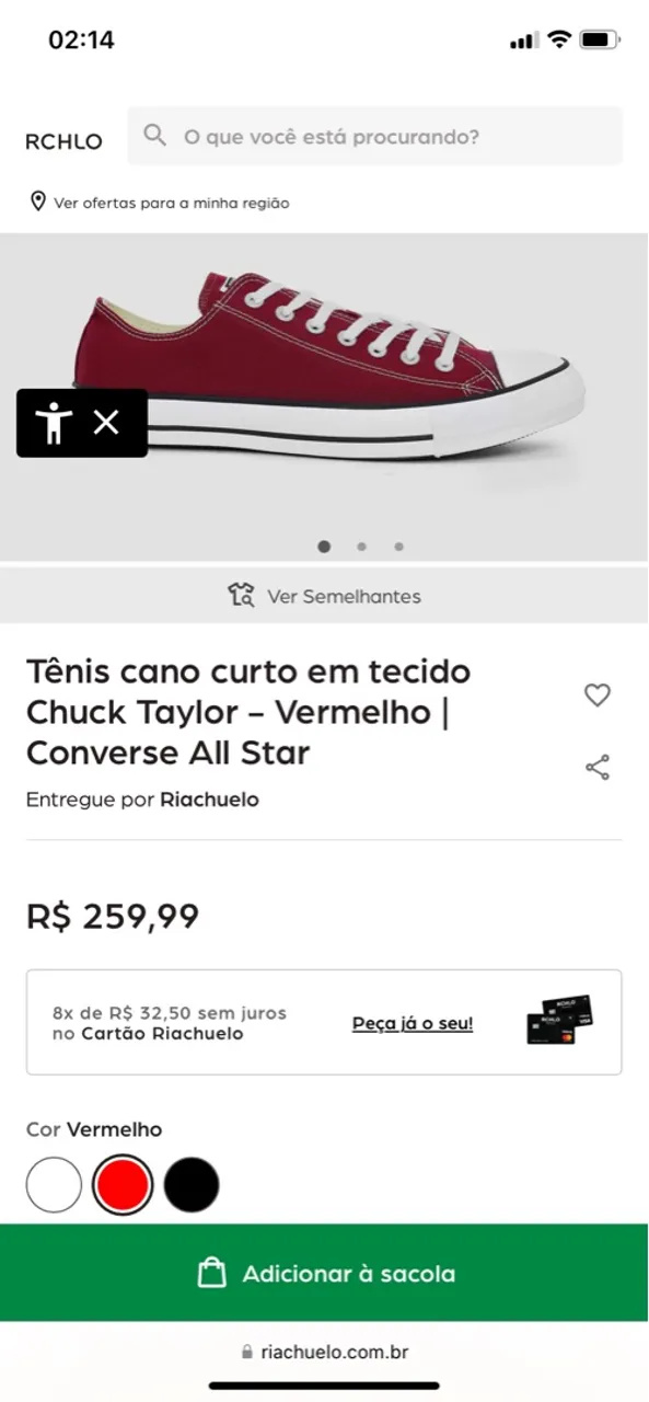 Tênis cano curto em tecido Chuck Taylor - Bordo | Converse All Star
