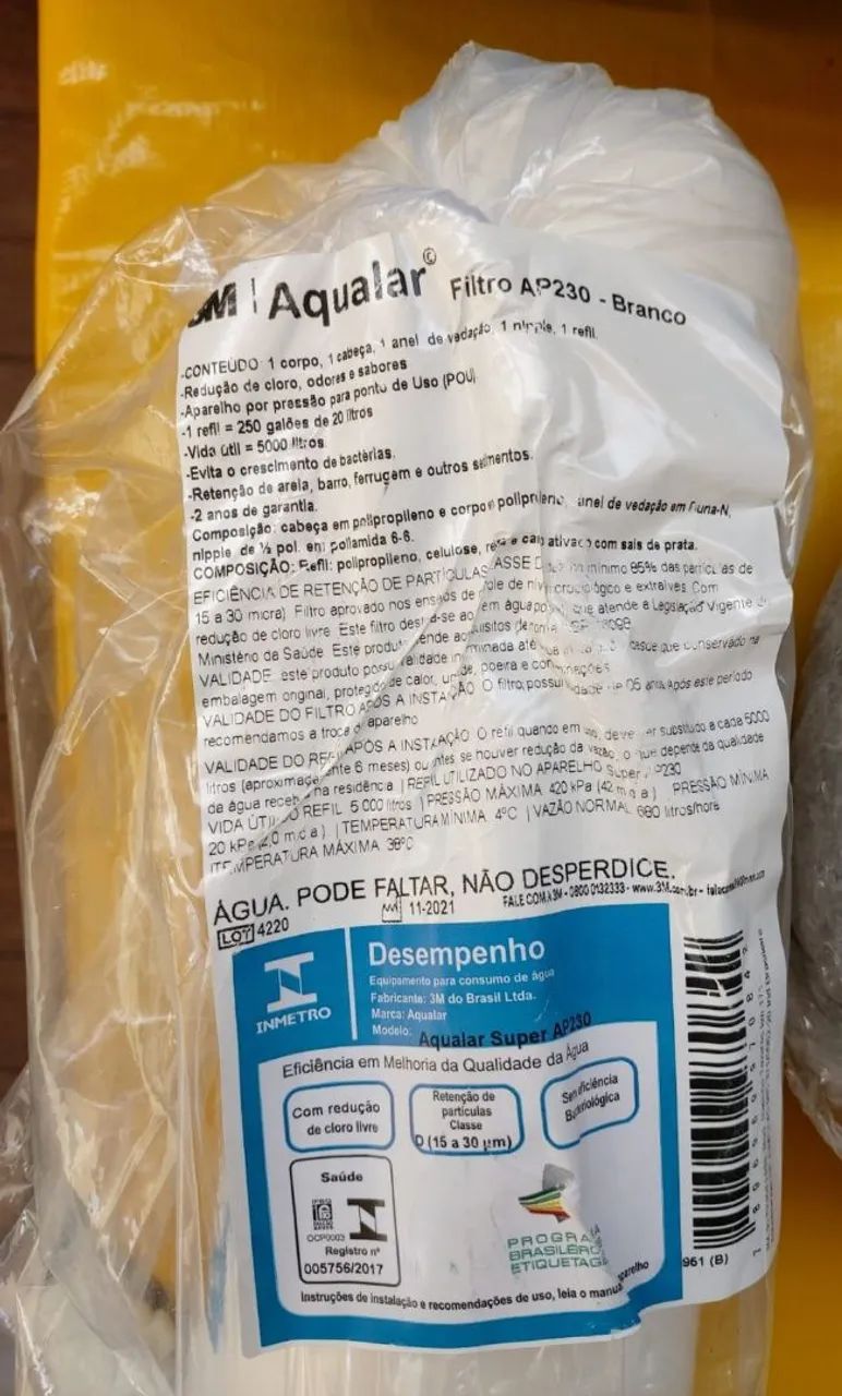 Filtro 3m aquarela super AP230 branco nunca usado! 
