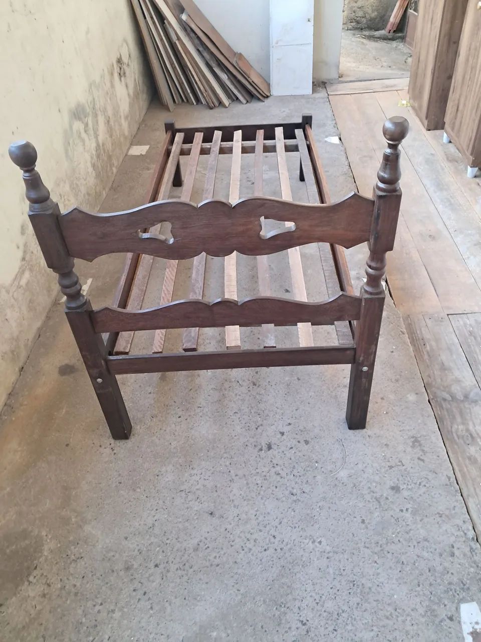 Cama de solteiro Madeira maciça sucupira de 80 - Foto 2