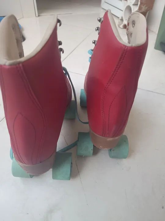 Patins Quad Roller Vintage Vermelho - Foto 3