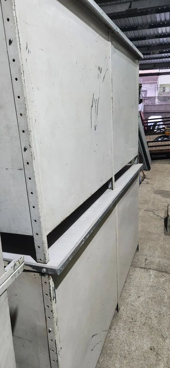 Lote 3 balcões de ferro frente chapa usado