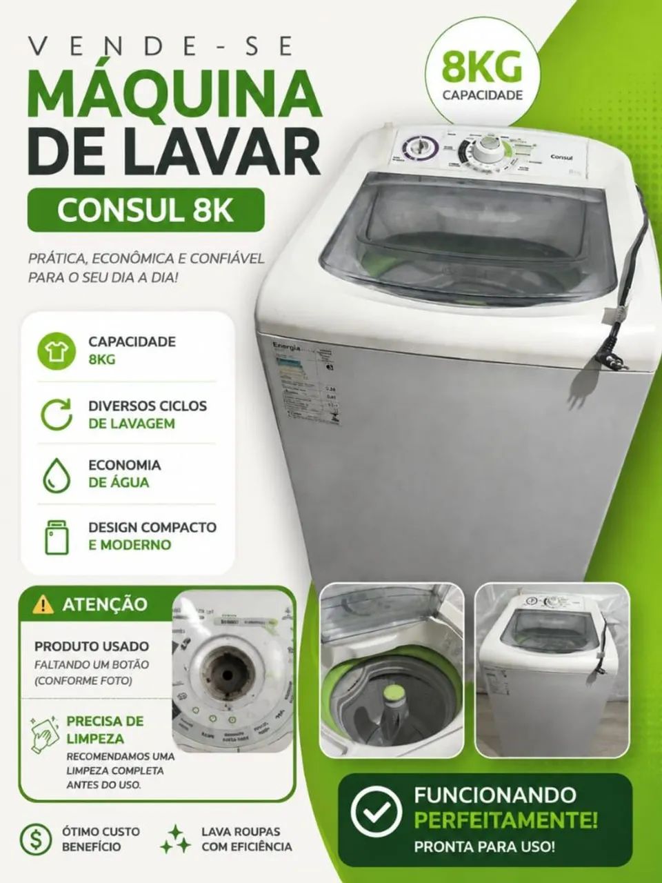 Máquina de lavar Consul 8k