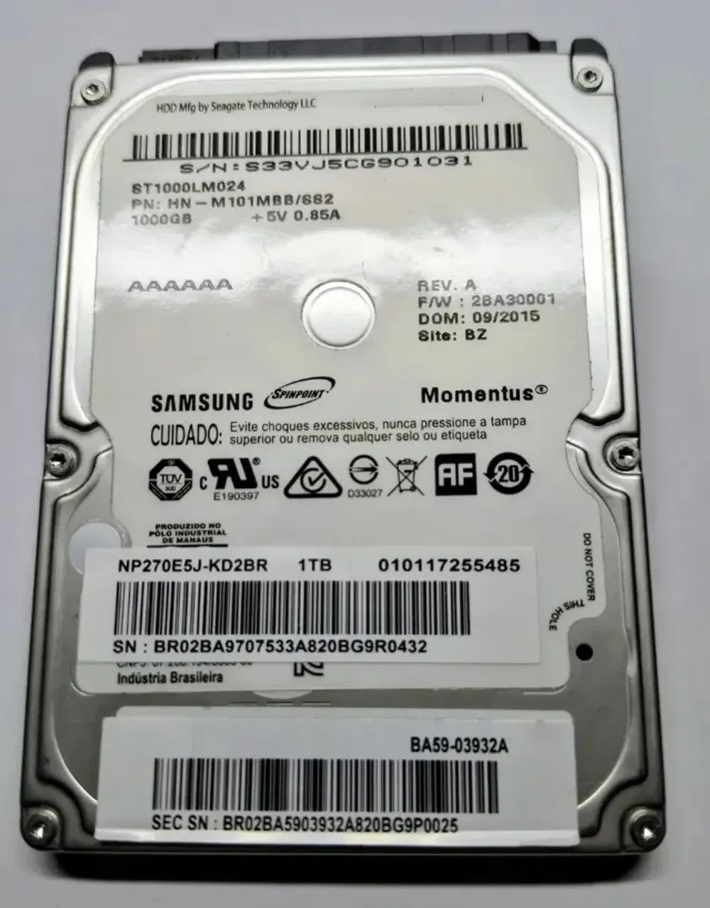 Hd Notebook 1 Tb Sata Interno