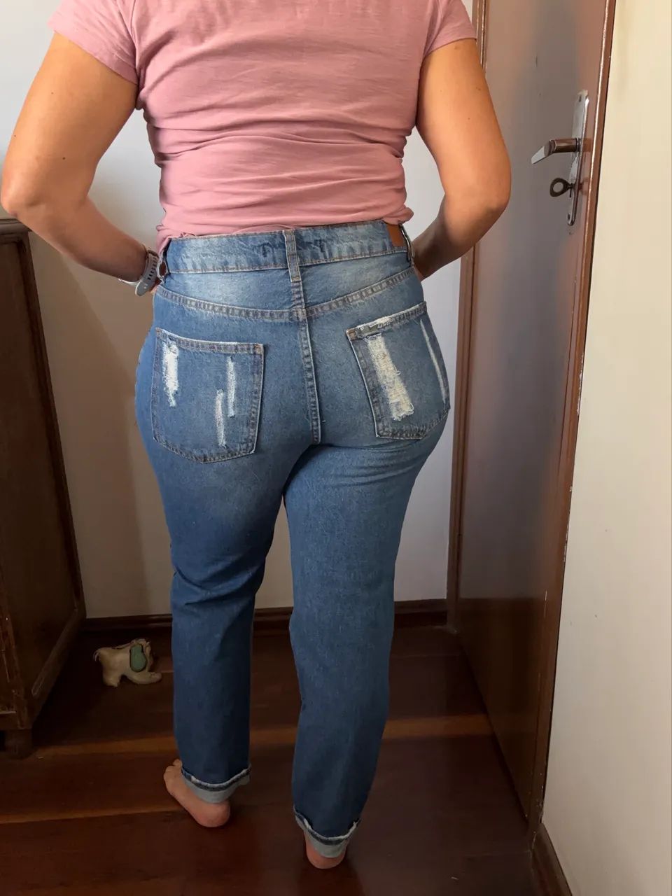 Calça jeans mom feminina - Foto 5