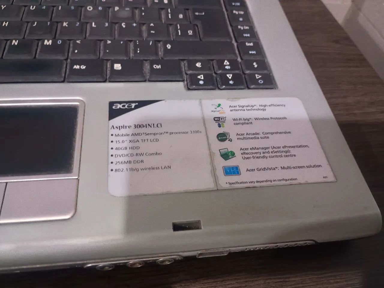 Notebook Acer  antigo  - Foto 2