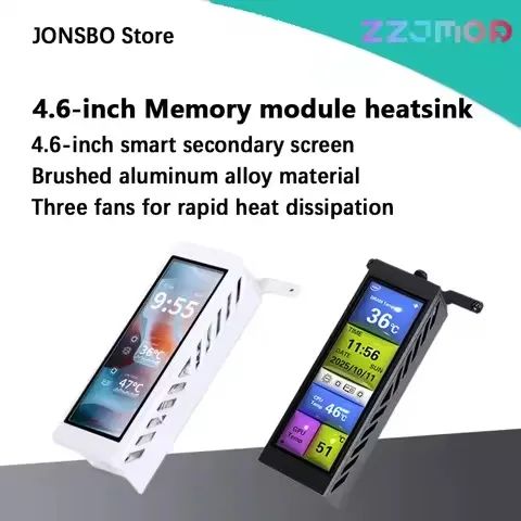 Cooler de Memória ZZJMOD com Tela de 4.6 Polegadas, Tela IPS-LCD/Motherboard USB 9 Pinos e - Foto 2