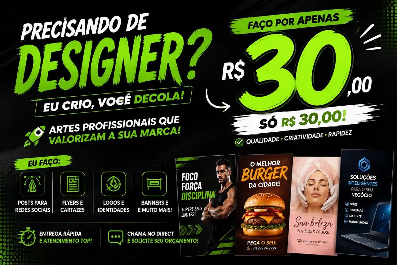 Ffaço qualquer tipo designer apenas 30 reais