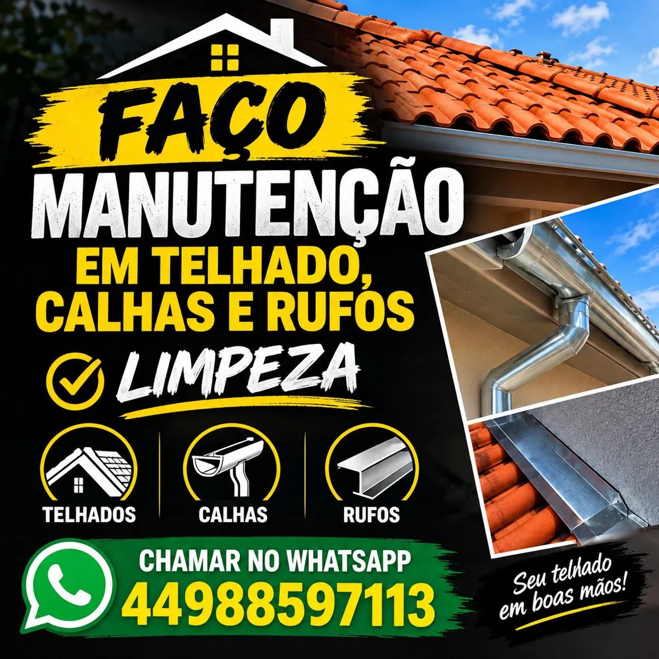 Faço manutenção em telhados