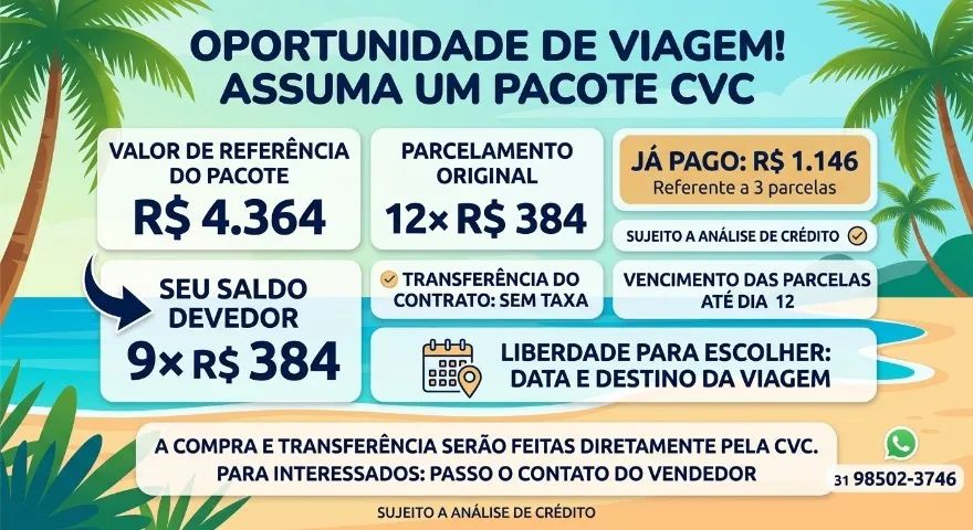 OPORTUNIDADE DE VIAGEM
