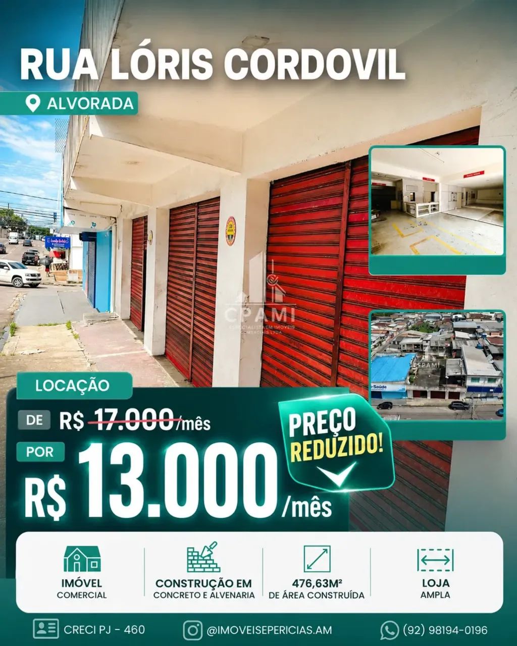 Imóvel Comercial | 476m² | Rua Lóris Cordovil | Alvorada