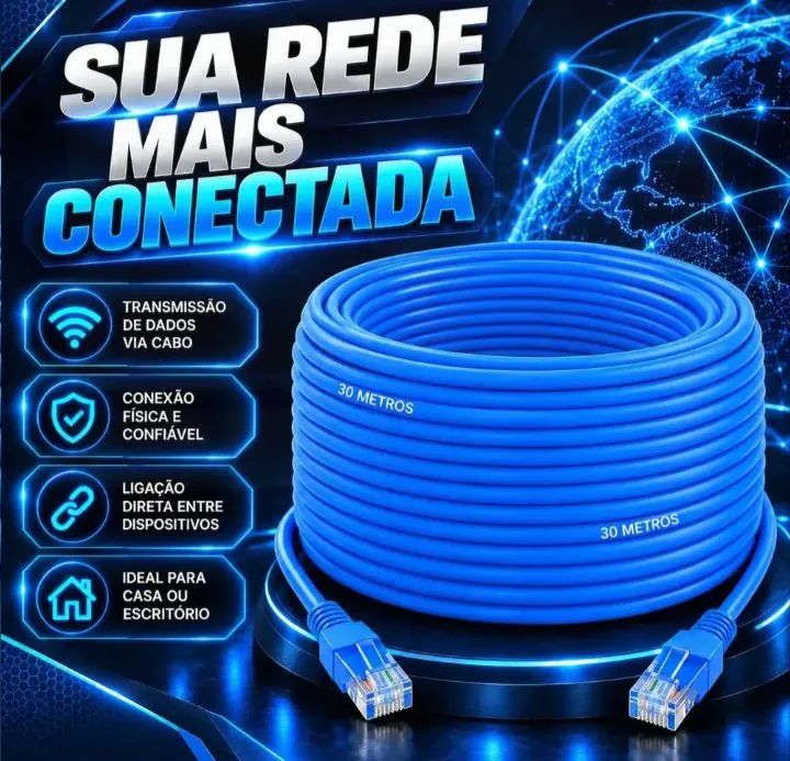 Cabo de rede 30 metro cat6  - Foto 3