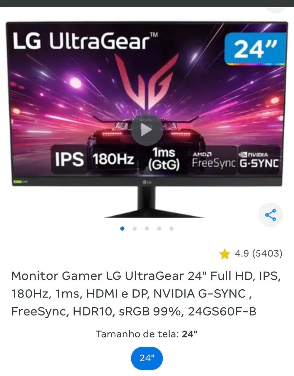 Monitor Gamer Ultra Gear 180Hz - Foto 3