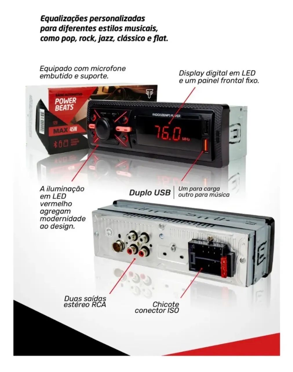 Rádio Bluetooth carro  - Foto 2