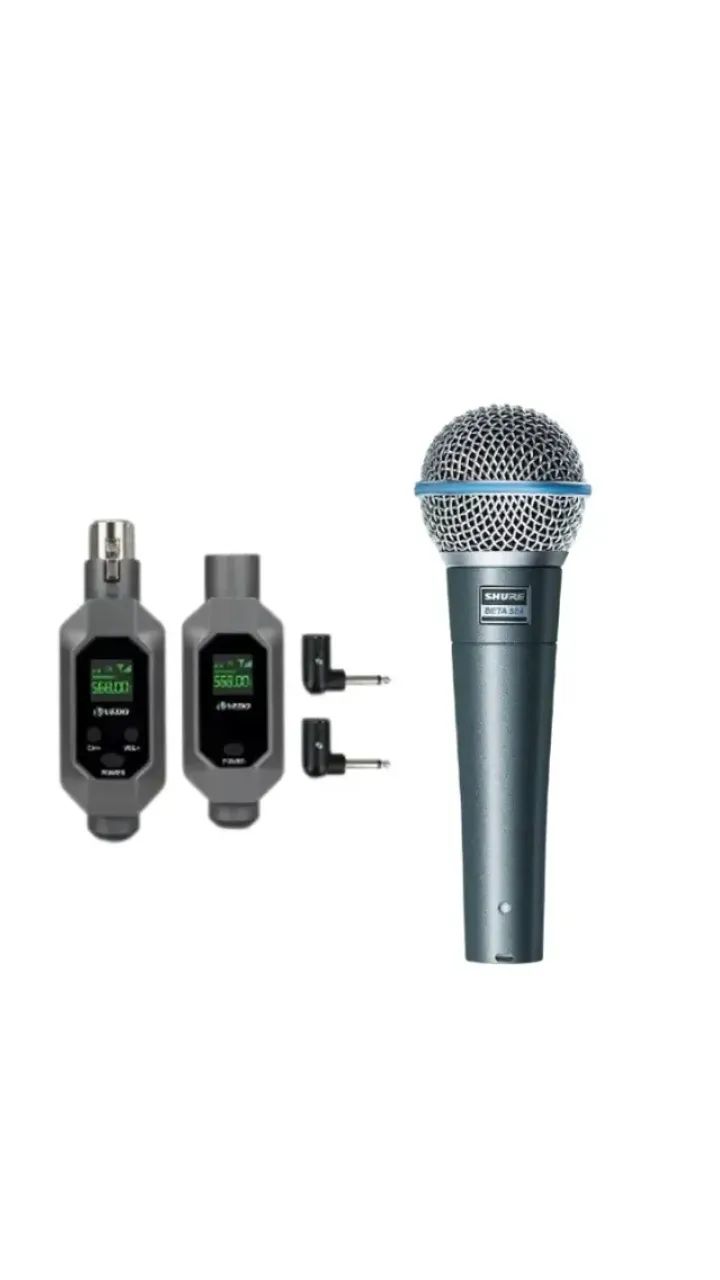 CONVERSOR MICROFONE SEM FIO UHF TRANSM RECP VEDO VD6701 + Microfone SHURE BETA 58A