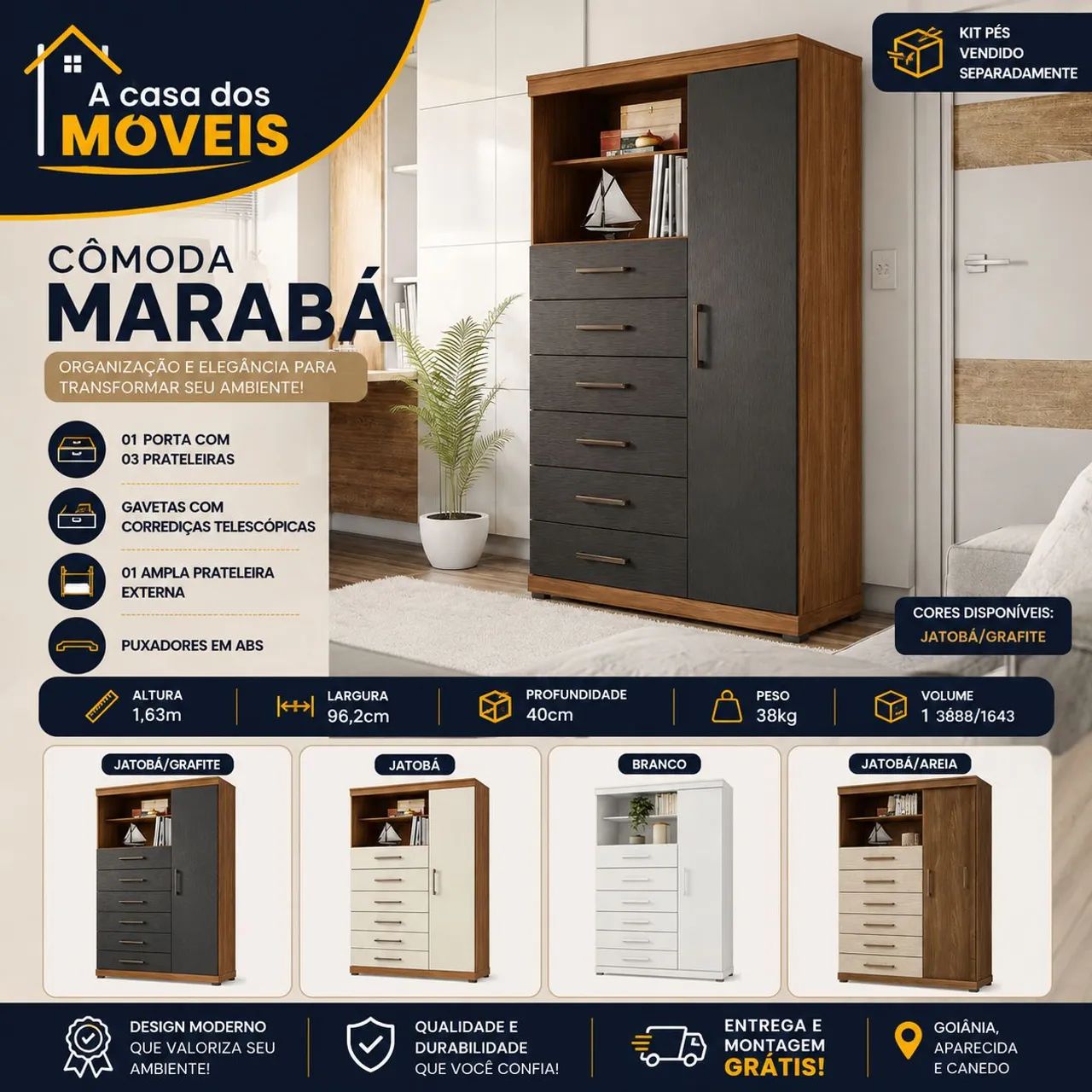 Cômoda Marabá 96cm