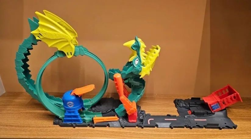 Pista Hot Wheels Dragão com Looping + Lançador (Completa) 