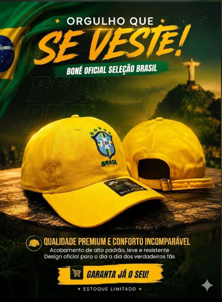 Boné do Brasil amarelo  - Foto 2