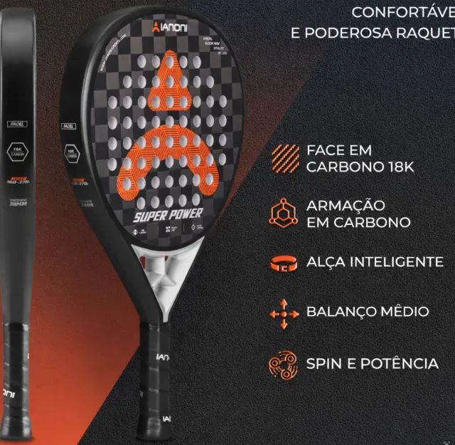 RAQUETE DE PADEL 18K CARBON - POTÊNCIA E CONTROLE PROFISSIONAL - Foto 2