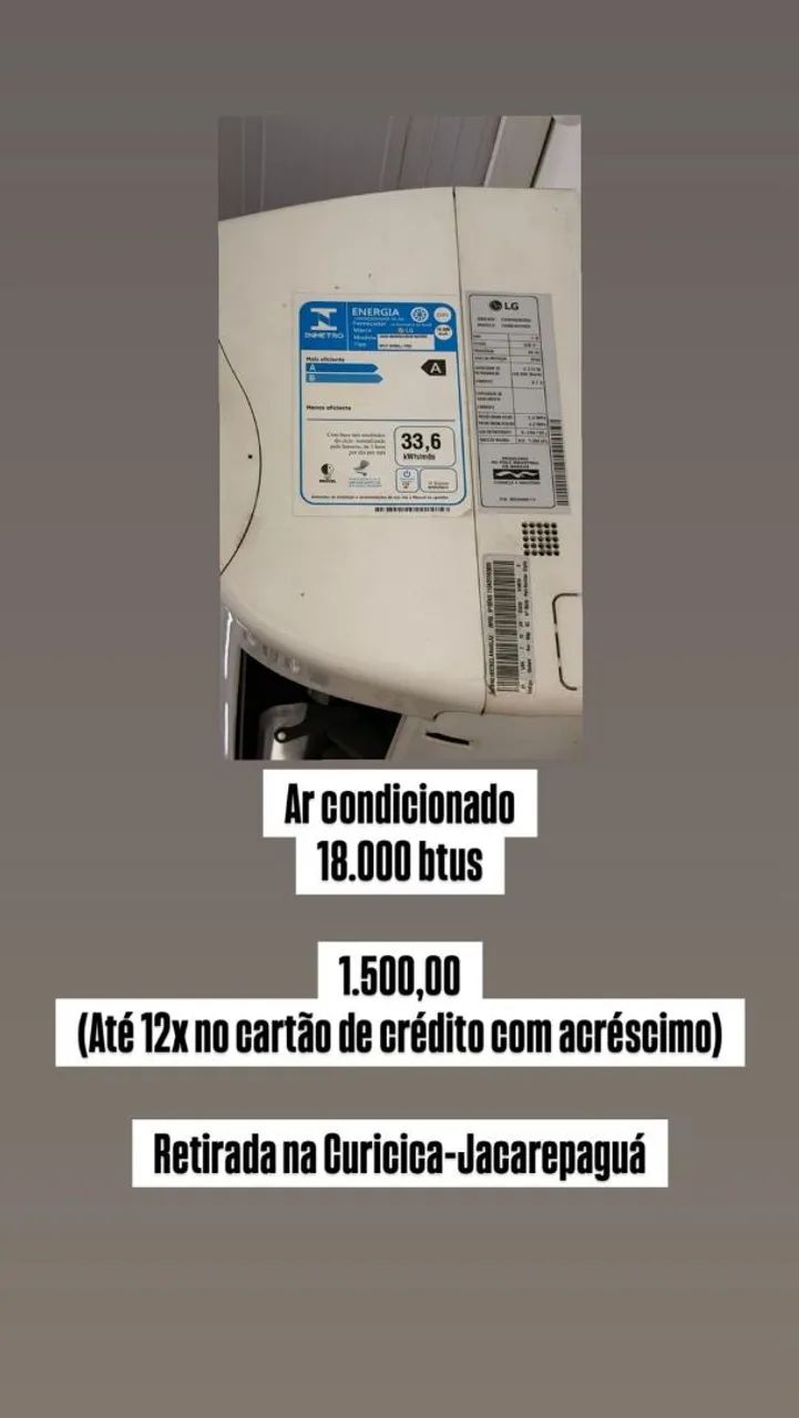 Ar Condicionado LG 18.000 BTUs