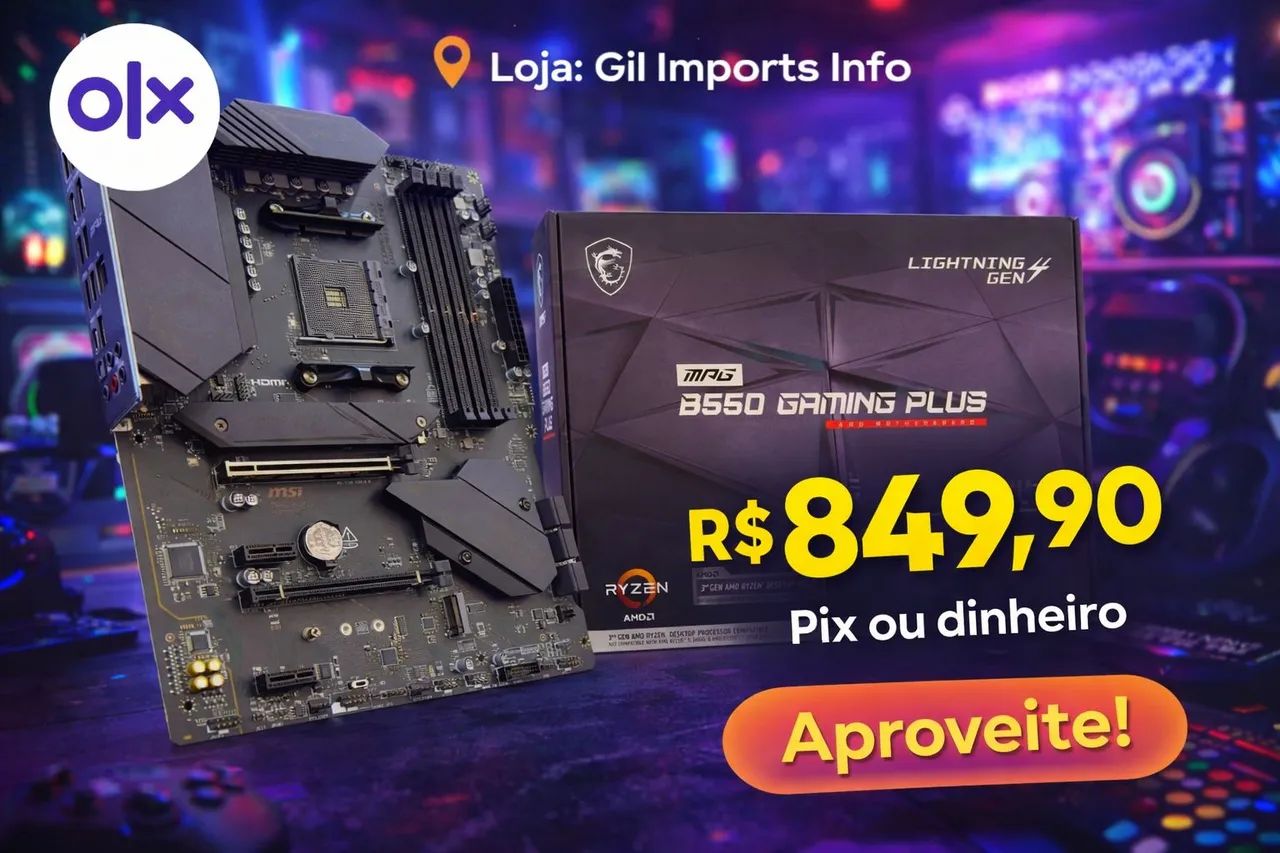 Placa Mãe MSI MAG B550 Gaming Plus - Nova Lacrada - Peças de