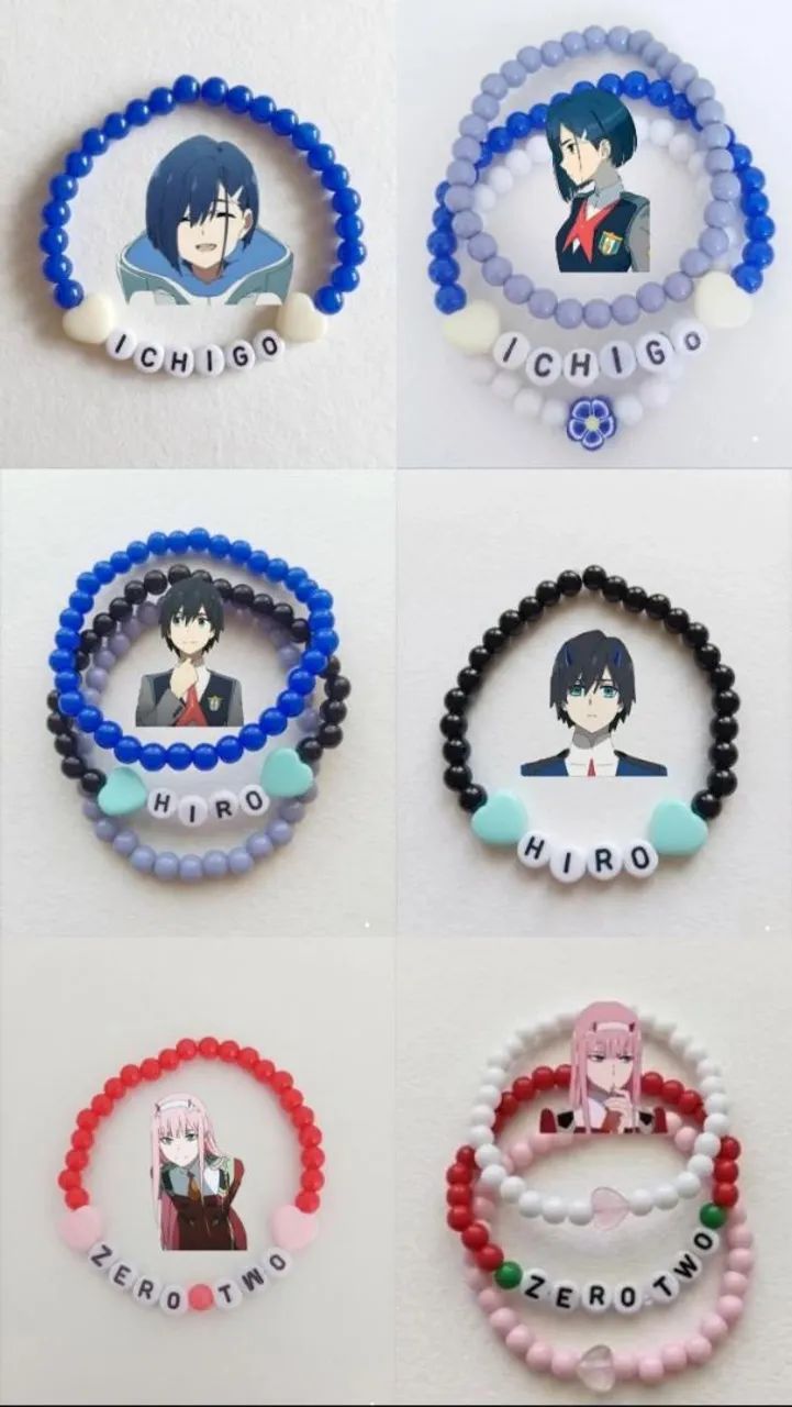 hirohiro　オーダー品 Pulseiras Darling in the Franxx (Zero Two,Hiro,Ichigo) LEIA A