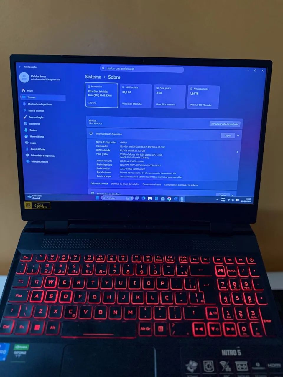 Notebook gamer Acer Nitro 5  - Foto 3