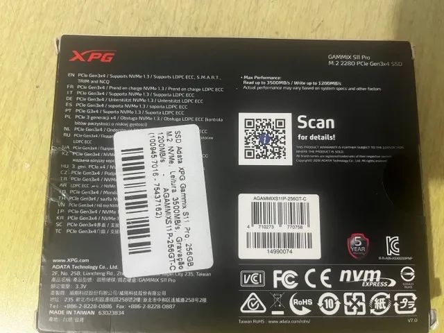SSD M2 NVMe XPG 256 GB - Foto 2
