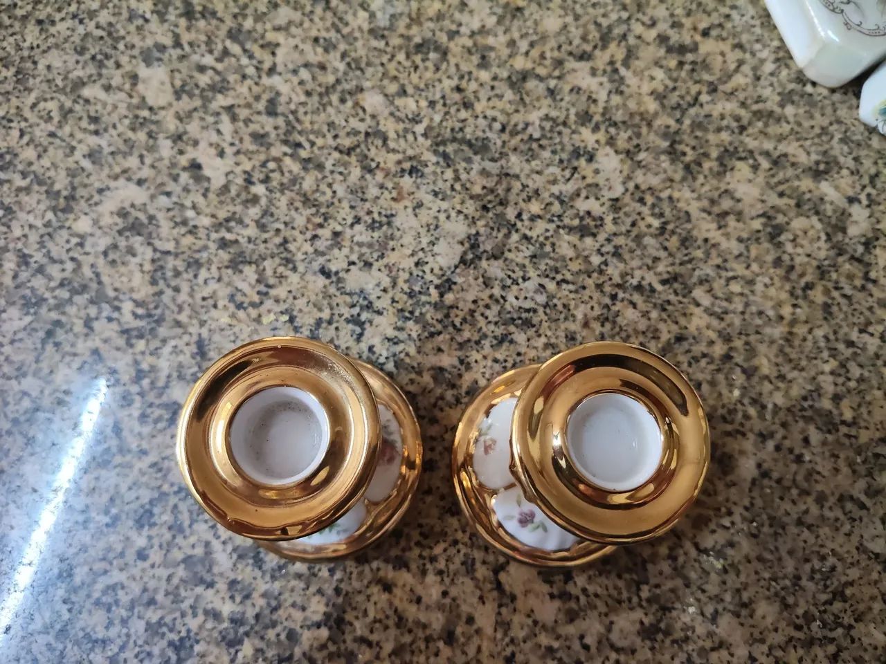 Par castiçal porcelana vintage Mauá  - Foto 5