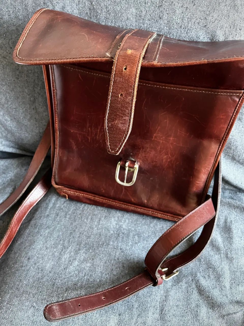 Back pack cor marrom couro legitimo