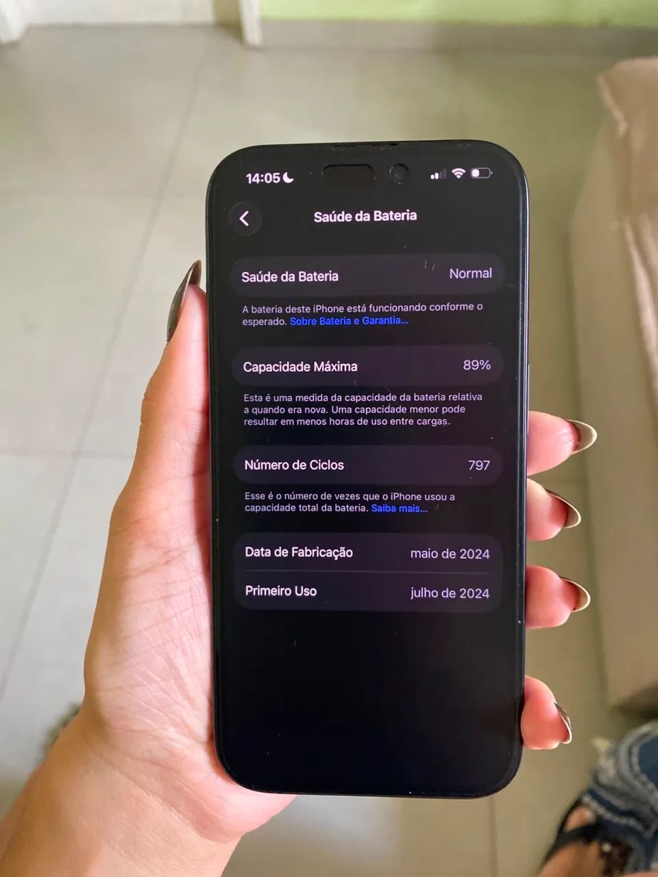 Iphone 15 pro titânio azul - 256gb - Foto 3