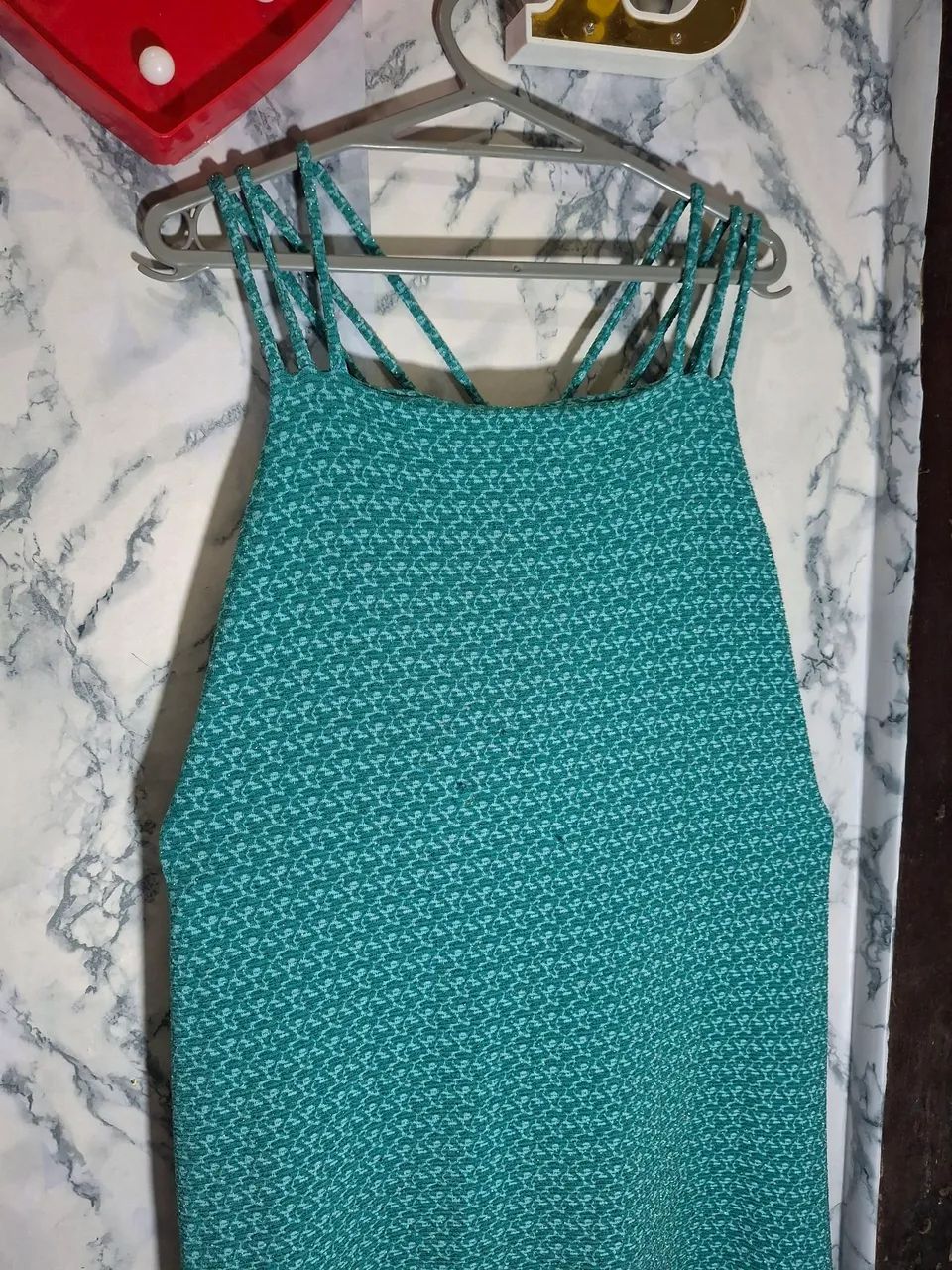 Vestido azul turquesa com brilho - Foto 2