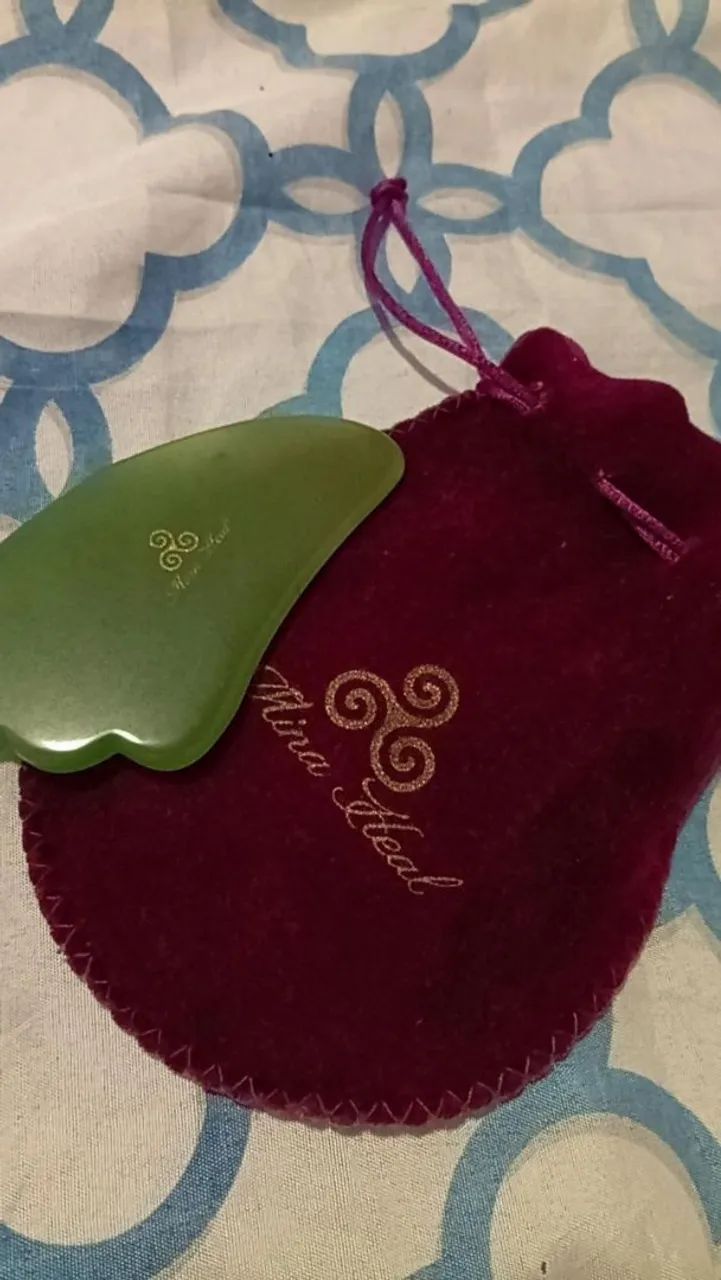 Pedra Gua Sha natural importada da Espanha - peça original com estojo ? - Foto 4