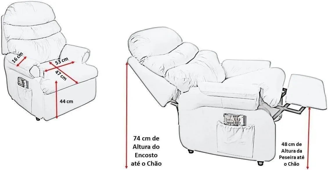 Vendo Poltrona do Papai Barão Cinza Império Estofados - Foto 3