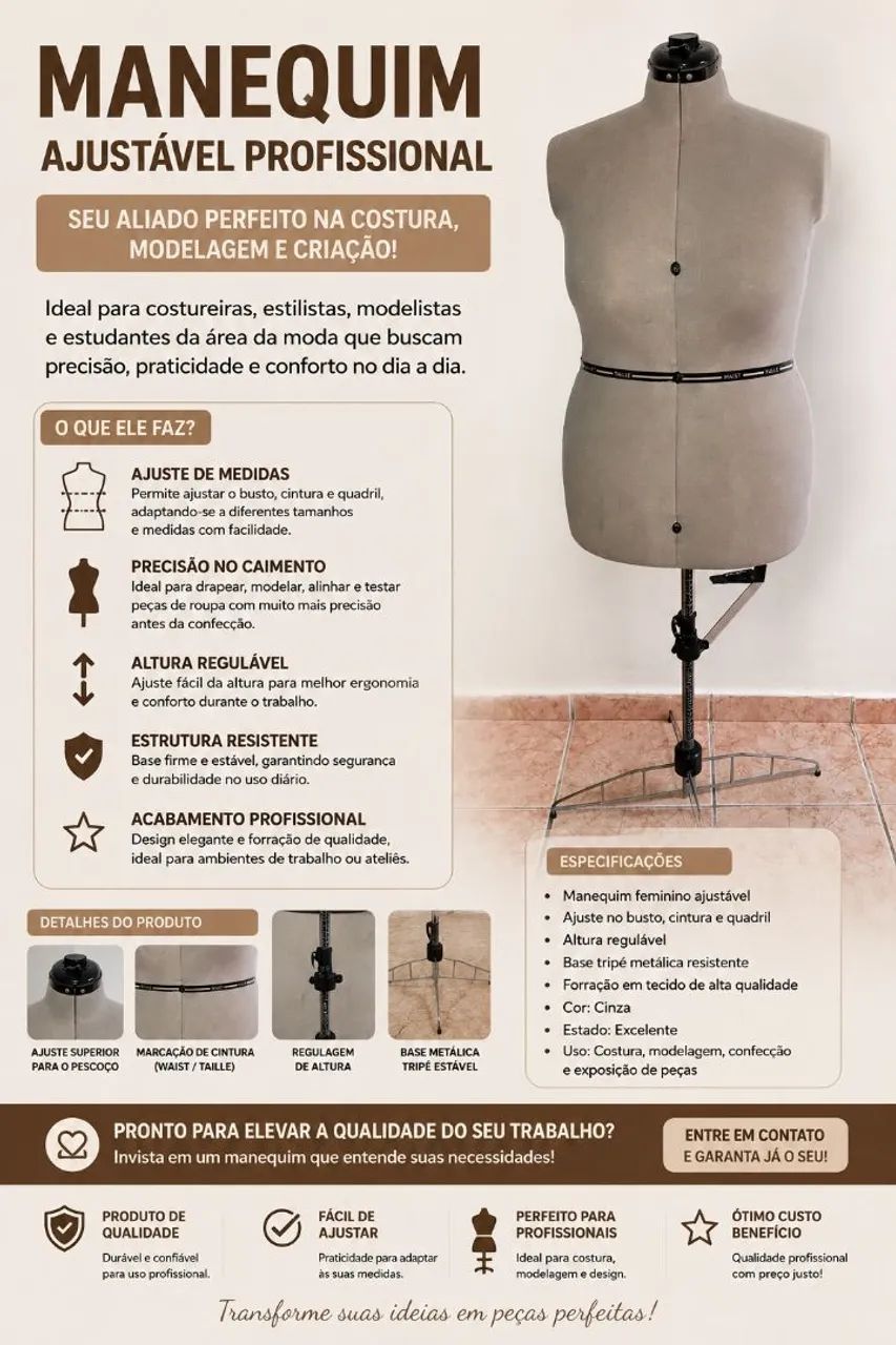 Manequim Ajustável Promocional 