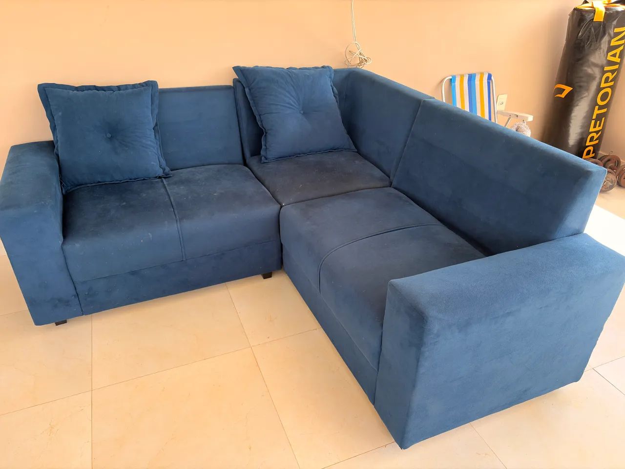 Sofás Modulares Azul Marinho - Ótimo Estado - Foto 5