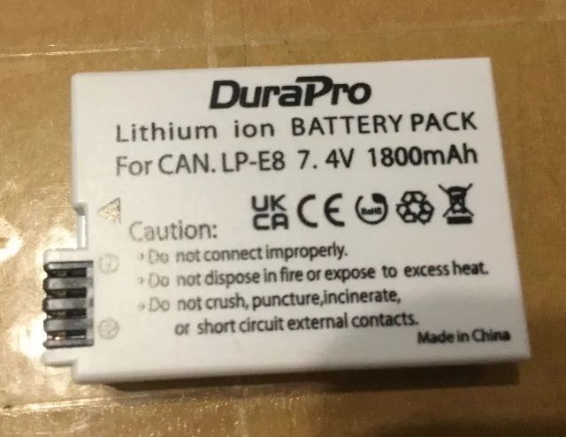Bateria Lp-E8 Durapro 1800 Mah Compativel Canon EOS 550D Rebel T2i T3i T4i T5i Kiss X4