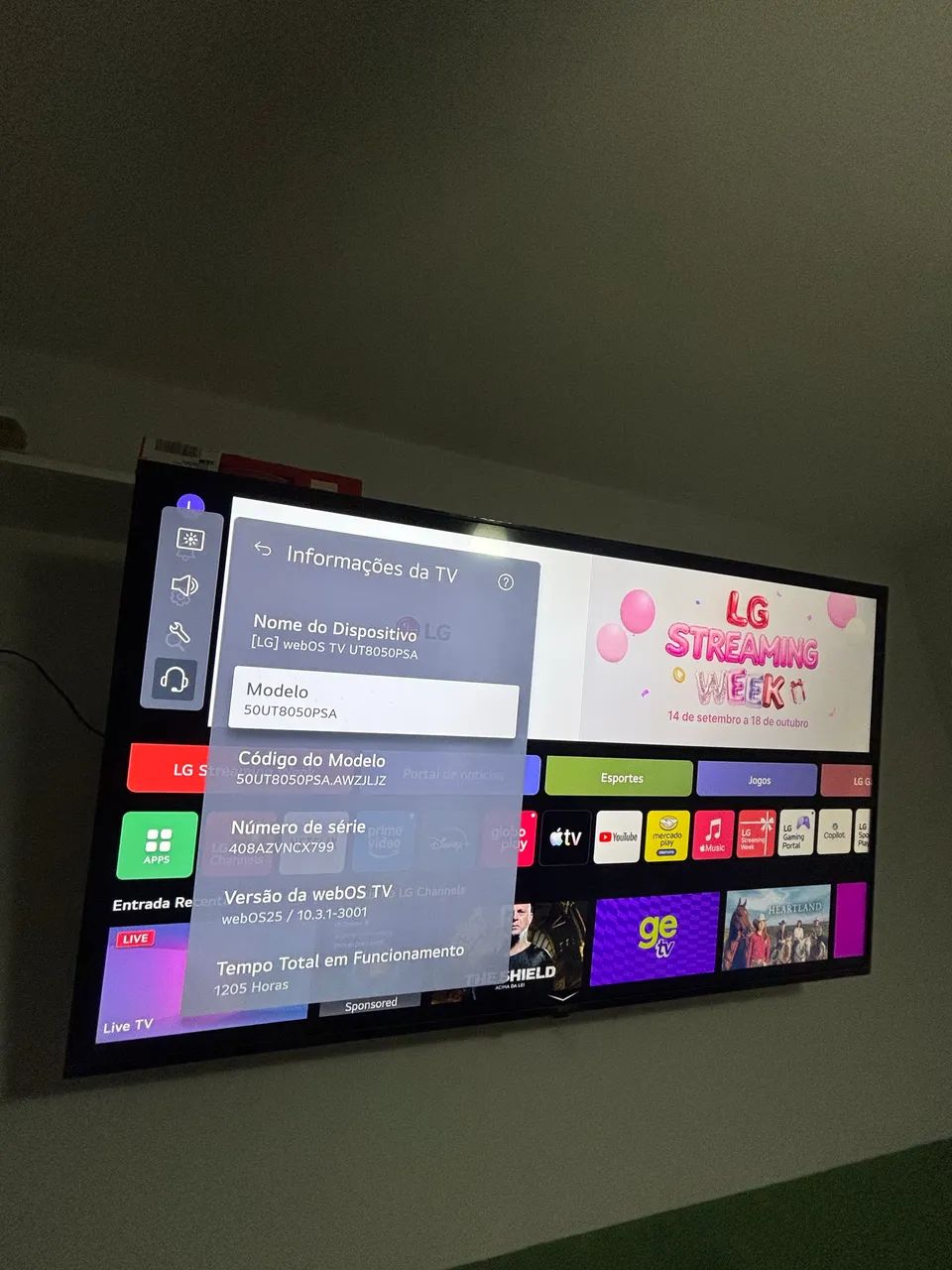LG smart TV 50 polegadas 