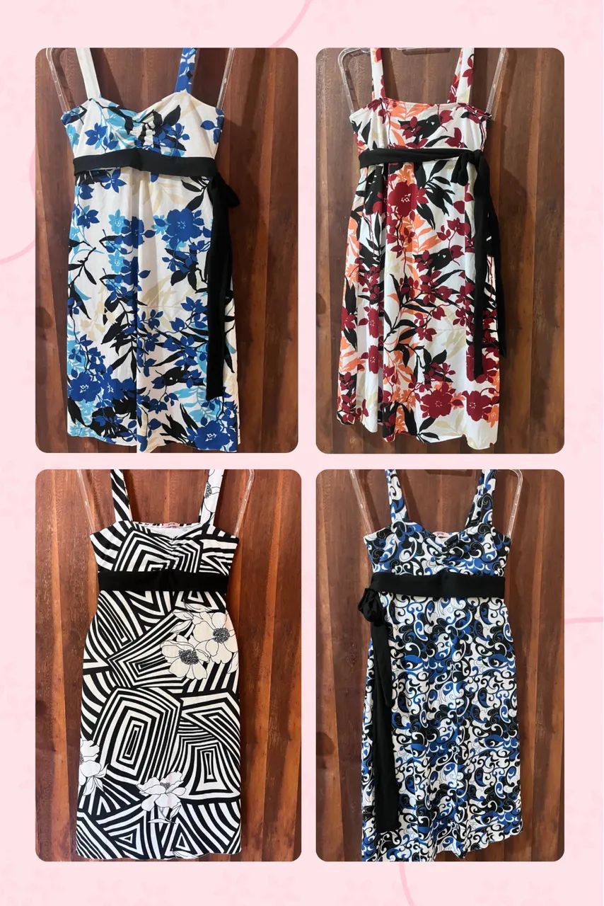 4 Vestidos estampados - TAM M  - Foto 2